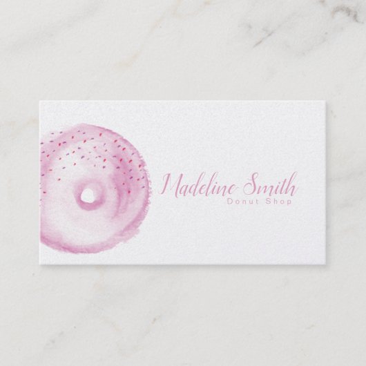 Donut Shop Bakery Waterverf Doughnut Visitekaartje (Voorkant)