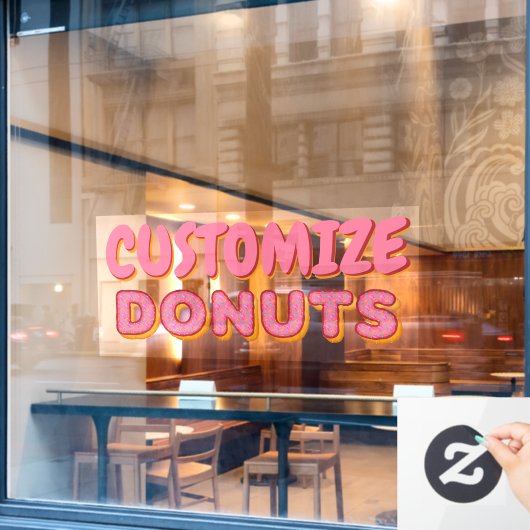 Donut Shop Bedrijfsvoorkant aanpassen Raamsticker (Cafe Raam)