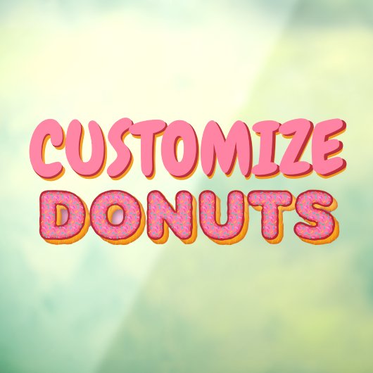 Donut Shop Bedrijfsvoorkant aanpassen Raamsticker (Vel 3)
