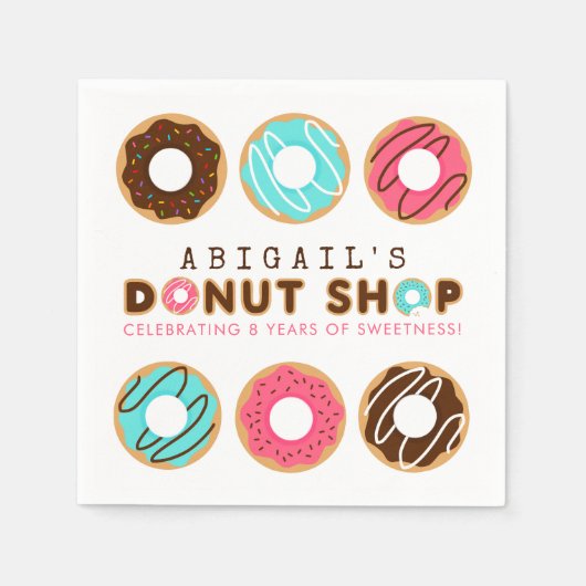 Donut Shop Birthday Party Servet (Voorkant)