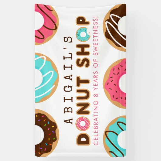 Donut Shop Birthday Party Spandoek (Verticaal)