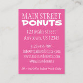 Donut Shop Donuts Doughnuts Breakfast food bakery Visitekaartje (Achterkant)