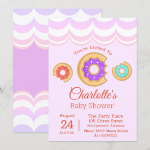 Donut Shop Frosted Donuts Sprinkle Baby shower Kaart