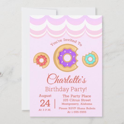 Donut Shop Frosted Donuts Verjaardag Kaart (Voorkant)