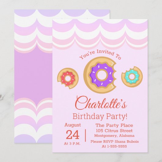 Donut Shop Frosted Donuts Verjaardag Kaart (Voorkant / Achterkant)