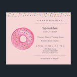 Donut Shop Grand Opening Flyer<br><div class="desc">Donut-winkel Grote openingsuitnodiging met schattige waterverf met sproeiers bovenaan.</div>