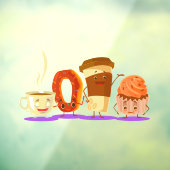 Donut Shop Koffie Donut of Cupcake Advertentie Raamsticker (Vel 3)
