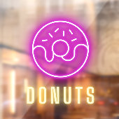Donut Shop Neon Raamsticker (Vel 2)