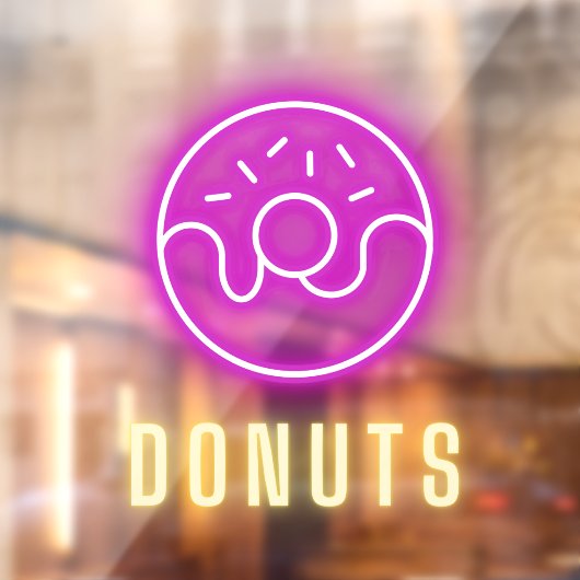 Donut Shop Neon Raamsticker (Vel 2)