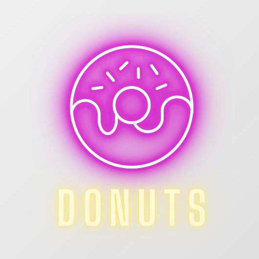 Donut Shop Neon Raamsticker (Vel)
