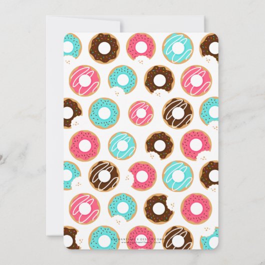 Donut Shop Uitnodiging voor verjaardagsfeest (Achterkant)