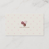 Donut Shop Visitekaartje Cute Pink Hearts (Achterkant)