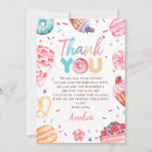 Donut Snoep Meisje Verjaardagsfoto Dank u kaart (Voorkant)