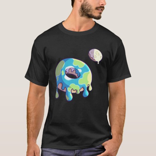 Donut Space Party Shop Aarde en Maan Frosted Sol T-shirt (Voorkant)