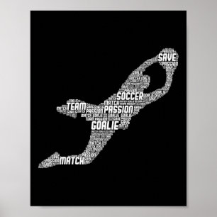 Donut speelt voetbal grappige sport trendy retro l poster
