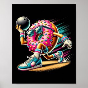 Donut Spelen Bowling Donut Lover Bowling Speler Poster