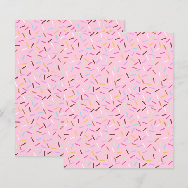Donut Sprinkels Scrapbook Papier Roze Ambachtelijk (Voorkant / Achterkant)