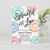 Donut Sprinkle Baby shower, bestrooid met liefde Kaart (Staand voorkant)