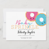 Donut Sprinkle Baby shower Blue Pink Twins Aankondiging (Voorkant)