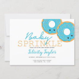 Donut Sprinkle Baby shower Blue Twin Boys Aankondiging