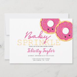 Donut Sprinkle Baby shower Roze Twin Girls Aankondiging