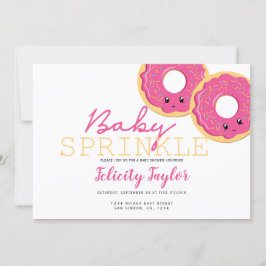 Donut Sprinkle Baby shower Roze Twin Girls Aankondiging