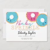 Donut Sprinkle Baby shower Triplets Aankondiging (Voorkant)