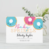 Donut Sprinkle Baby shower Triplets Aankondiging (Staand voorkant)