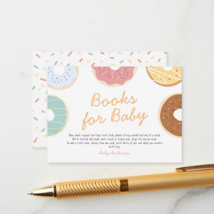 Donut Sprinkle Boeken voor Baby shower Informatiekaartje