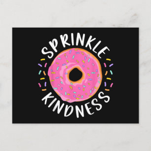 Donut Sprinkle Kindness Funny Girls Women Doughnut Briefkaart