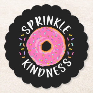 Donut Sprinkle Kindness Funny Girls Women Doughnut Kartonnen Onderzetters