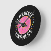 Donut Sprinkle Kindness Funny Girls Women Doughnut Ronde Klok (Hoek)