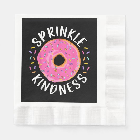 Donut Sprinkle Kindness Funny Girls Women Doughnut Servet (Voorkant)