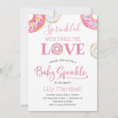 Donut Sprinkled met Twice the Love Twin Baby Kaart (Voorkant)