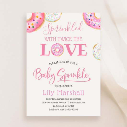 Donut Sprinkled met Twice the Love Twin Baby Kaart