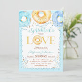 Donut Sprinkled with Love Baby Shower Invitation Kaart (Staand voorkant)