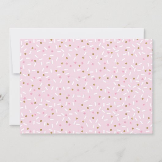 Donut Sprinkles Birthday Doughnut Party Invite Kaart (Achterkant)