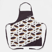 Donut Sprinkles Brown White Smiling Food Pattern Schort (Voorkant)