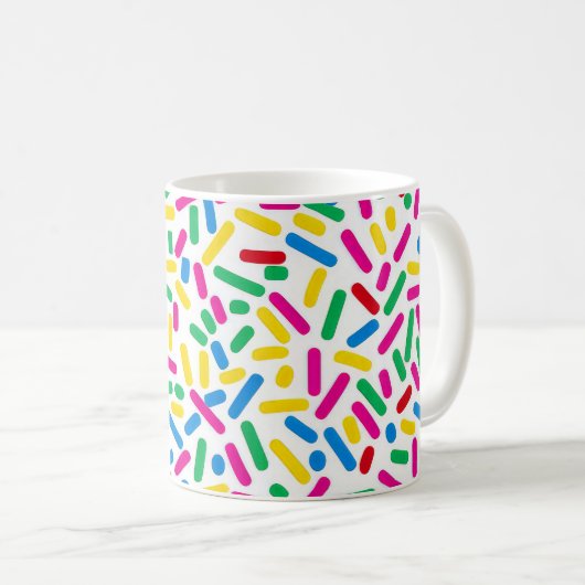 Donut Sprinkles Patterns Mok: Een leuke en grillig Koffiemok (Voorkant rechts)