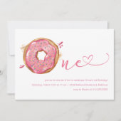 Donut Sprinkles Pink Girls 1ste verjaardag Kaart (Voorkant)