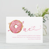Donut Sprinkles Pink Girls 1ste verjaardag Kaart (Staand voorkant)
