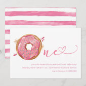 Donut Sprinkles Pink Girls 1ste verjaardag Kaart (Voorkant / Achterkant)