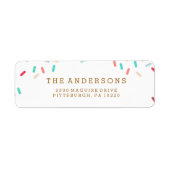 DONUT SPRINKLES RETOURADRES LABEL (Voorkant)