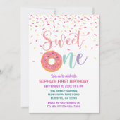 Donut & Sprinkles Sweet One 1e verjaardag Kaart (Voorkant)