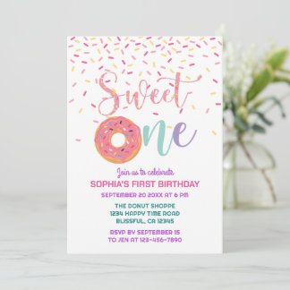Donut & Sprinkles Sweet One 1e verjaardag Kaart