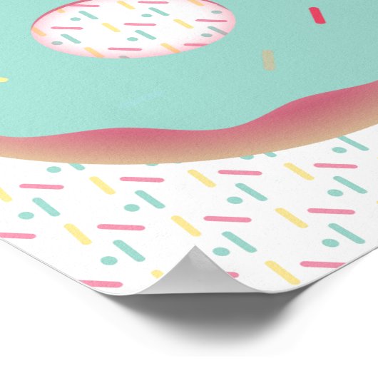 Donut Sprinkles Wall Art Blauwgroen Poster (Hoek)