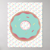 Donut Sprinkles Wall Art Blauwgroen Poster (Voorkant)
