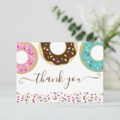 Donut Sprinsed met Love Baby Sprinkle Dank je Bedankkaart (Staand voorkant)