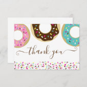 Donut Sprinsed met Love Baby Sprinkle Dank je Bedankkaart (Voorkant / Achterkant)