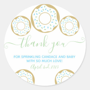 Donut Sprinsed met Love Baby Sprinkle Dank je  Ronde Sticker